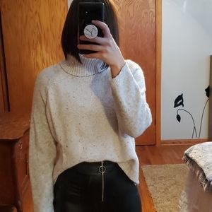 2 tone turtleneck sweater